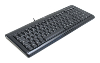 Logitech Ultra-Flat Keyboard Black USB+PS/2